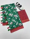 MG 569 Plain Linen Digital Printed Fancy Saree Wholesale Market In Surat
